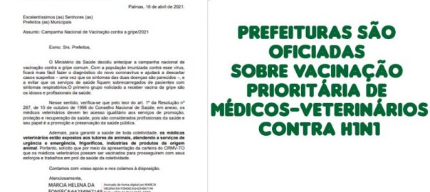 ofícios sobre vacinação h1n1 de mv's