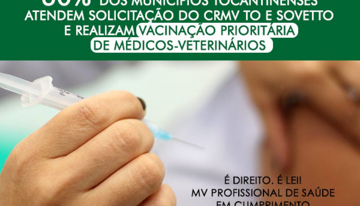 60% doss municípios tocantinenses estão vacinando mvs