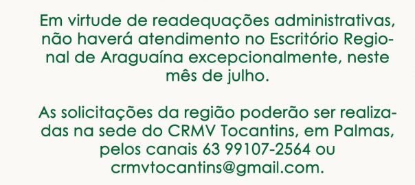 comunicado atendimento araguaína
