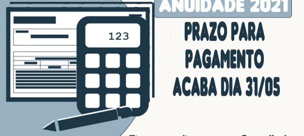 prazo final da anuidade 31.05