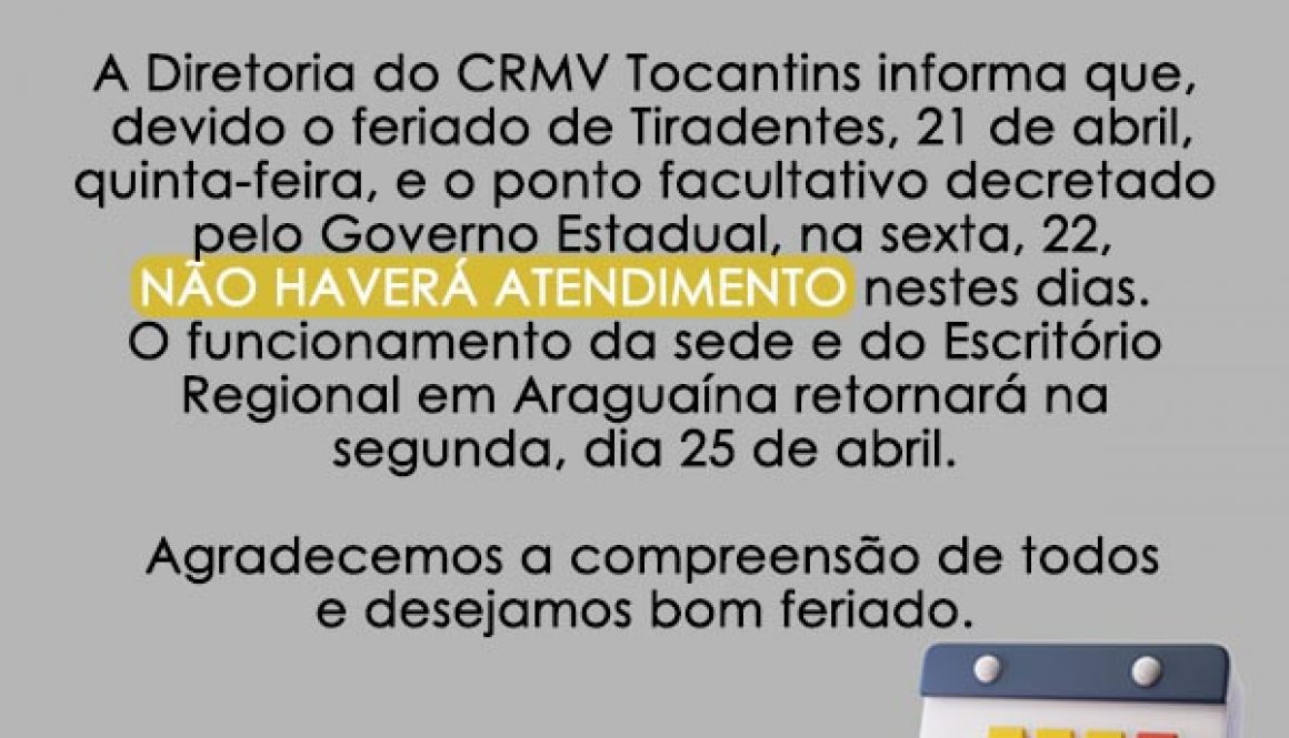 funcionamento no feriado de tiradentes