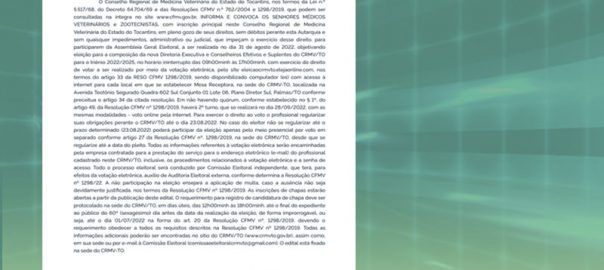 publicado edital para eleição
