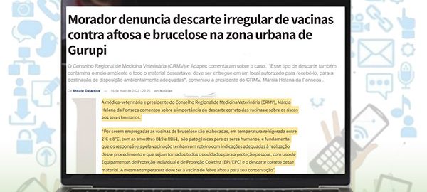 virou notícia - caso de vacinas descartadas incorretamente