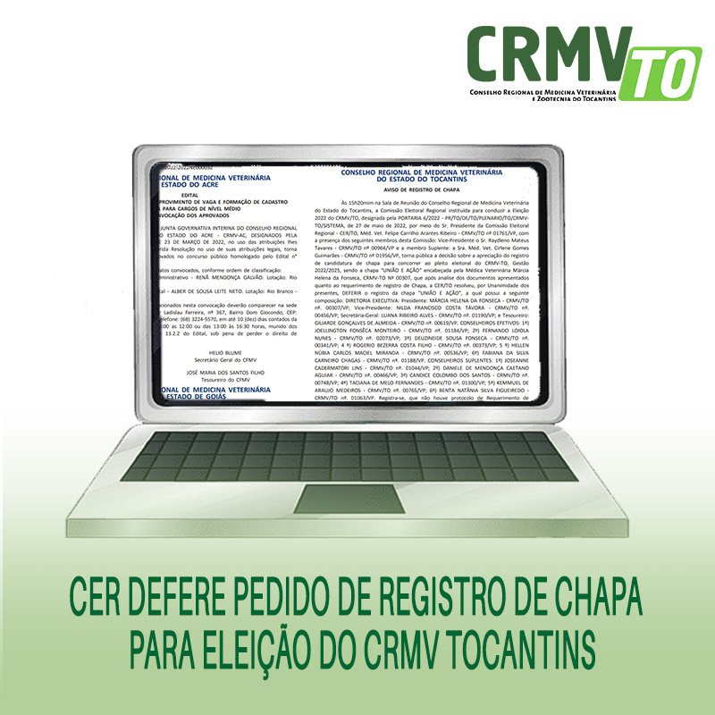 CER defere registro de chapa para eleição