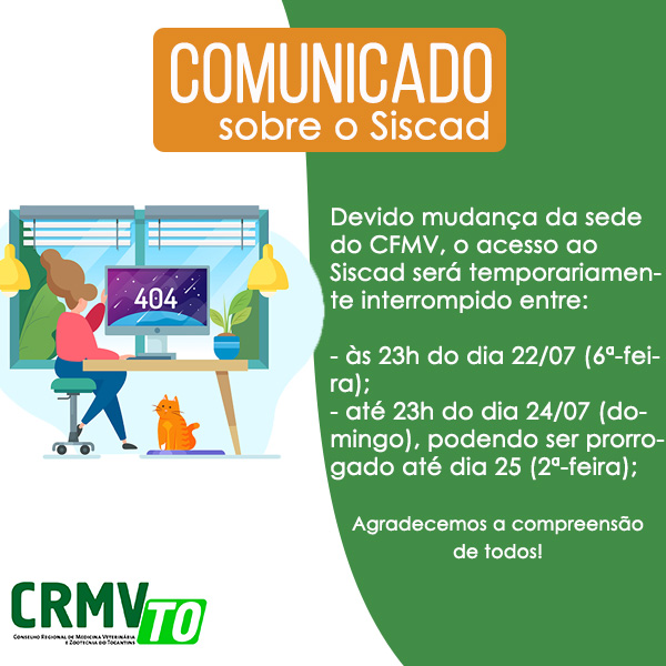 comunicado siscad fora do ar