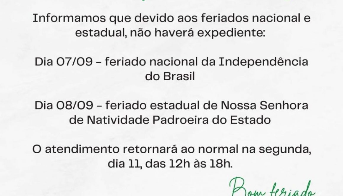 Instagram Story Aviso de Feriado Independência do Brasil Minimalista Branco (Post para Instagram (Quadrado))