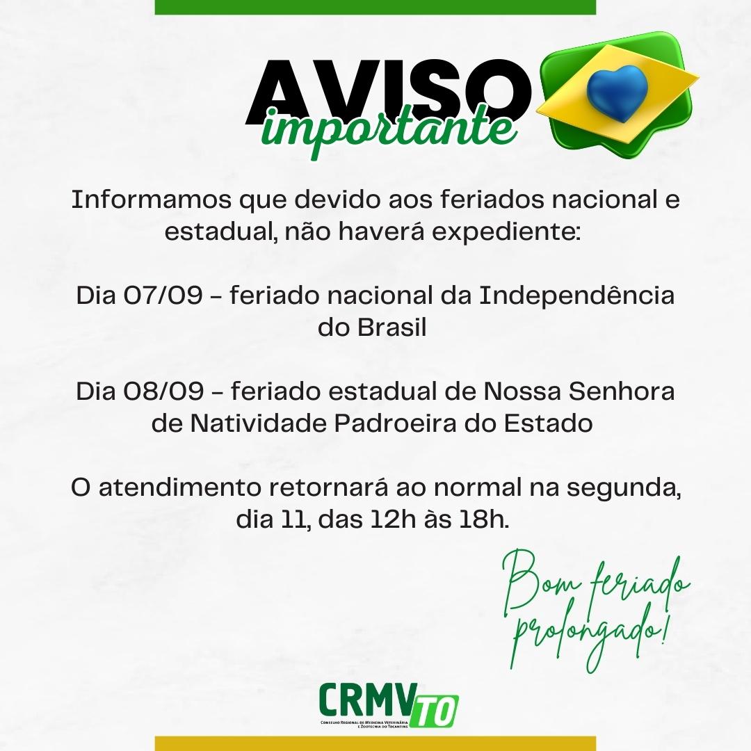 Instagram Story Aviso de Feriado Independência do Brasil Minimalista Branco (Post para Instagram (Quadrado))